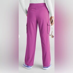 Grey's Anatomy Wide-Leg Cargo Scrub Pants in Magenta